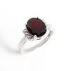 Кольцо Luxury Design с натуральным гранатом, рожденным в январе, из серебра 925 пробы для женщин. Подарок на годовщину, банкет или день рождения