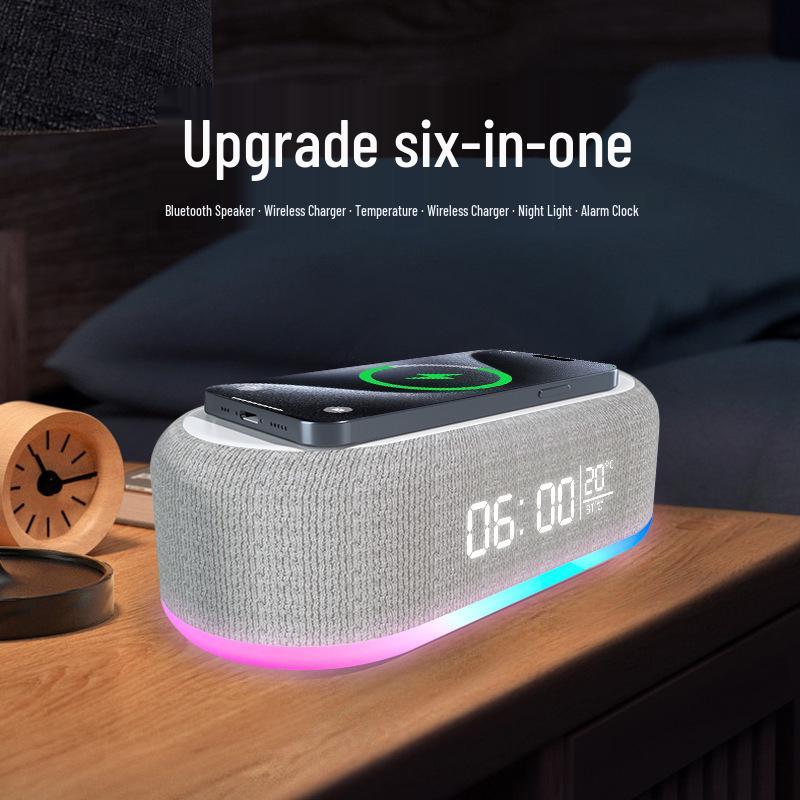 Цветная световая беспроводная Bluetooth-зарядка с будильником