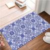 Синий узорчатый квадратный ковер: Коврик для пола Кристалл Вельвет - Подходит для гостиной, спальни, прачечной, украшения дома, Декорат