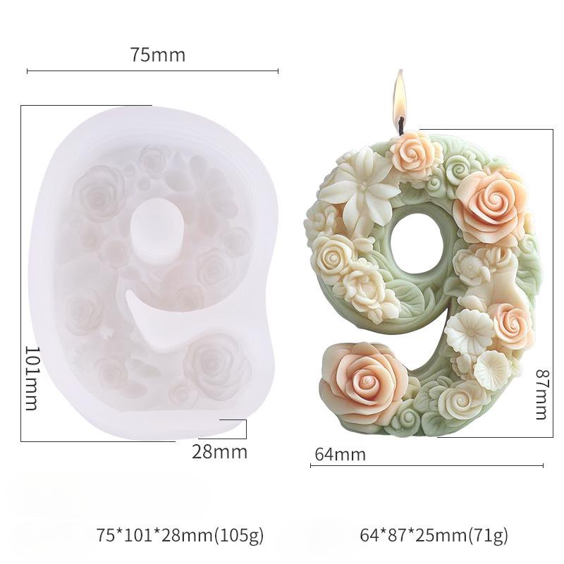 Силиконовая форма для свечей с арабскими цифрами - декор для ароматерапии своими руками, 3D-формы из смолы/гипса для домашнего творчества