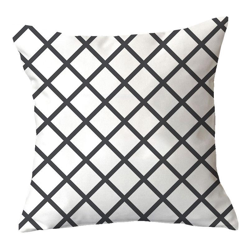 Simple New Square Geometric Plush Pillowcase Home Fabric Sofa Pillow Cushion Cover