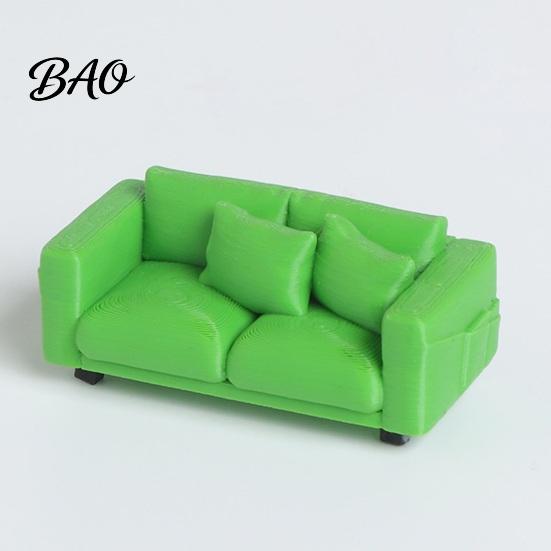 Small Decorative Couch Miniature Couch, Tiny 2-Seater Furniture Realistic Mini Loveseat Scale for 1/12 Doll Mansion Living Room