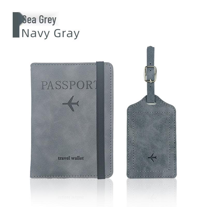 Набор: меняющий цвет держатель для паспорта из ПУ кожи и багажная бирка с RFID-защитой