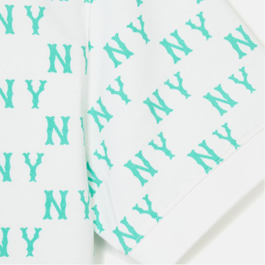 Новая футболка-поло MLB New York Yankees Old Flower Унисекс Экрю 3APQM0443-50WHS