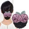 Girls Rose Nurse Flower Hotel Ponytail Clip Women Spring Clips Korean Bun Snood Hairgrips Cover Net