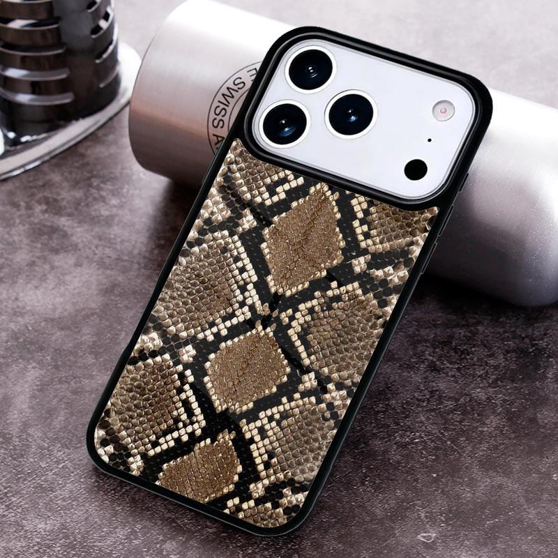 Чехол для телефона с кожей кобры и питона для iPhone 17 16 15 14 13 12 11 Pro Max Plus 17Air Мягкий силиконовый чехол