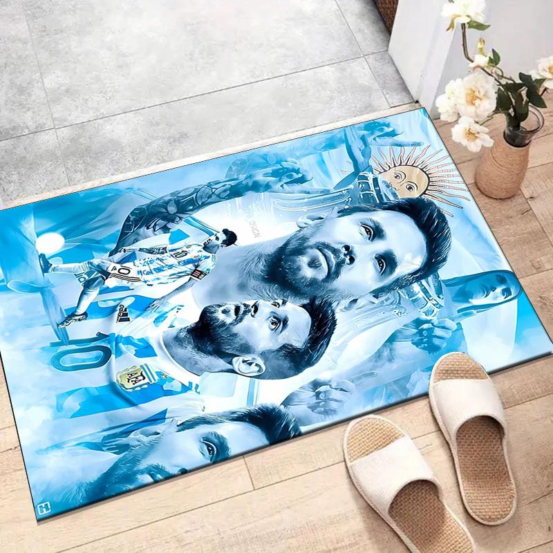 1pc Football Star Design Printed Area Rug Carpet for Bedroom Living Room Home Decor Rugs Mat Non Slip Mat Rug for Bedside