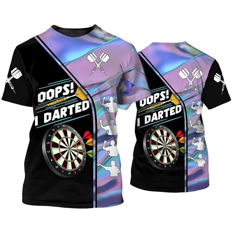 Cool Design Darts League T-shirt Men's Sport T-shirt 3D Darts Gift Print Fun Kids for Boys and Girls