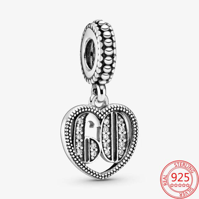 Изящные сверкающие подвески из стерлингового серебра 925 пробы с номером 23, подходящие для модных браслетов и ожерелий, женские ювелирные украшения своими руками, подаркиjavascript: недействительным(0)