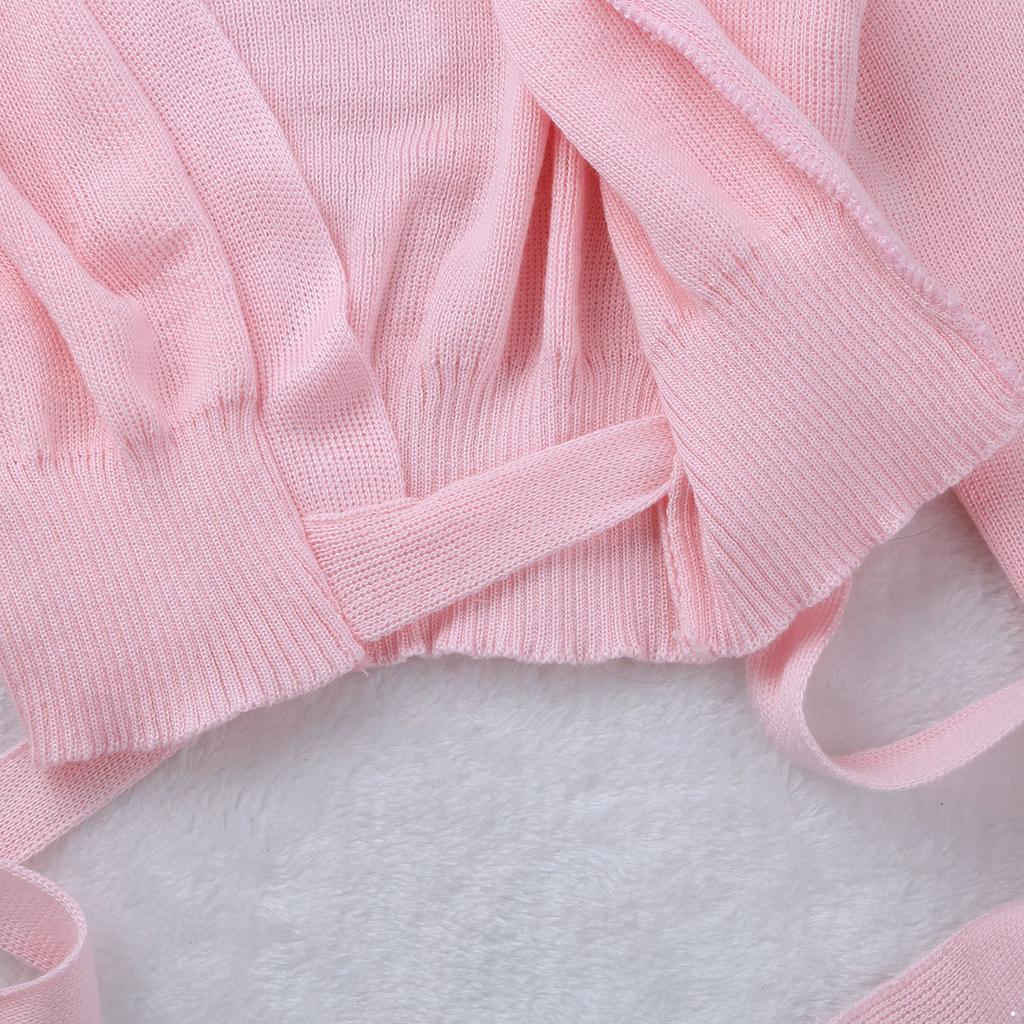Kids Ballet Knit Wrap Sweater Girls Winter Autumn Warm Sweaters Long Sleeve Cardigan Warm Up Shawl Gymnastics Dance Jacket
