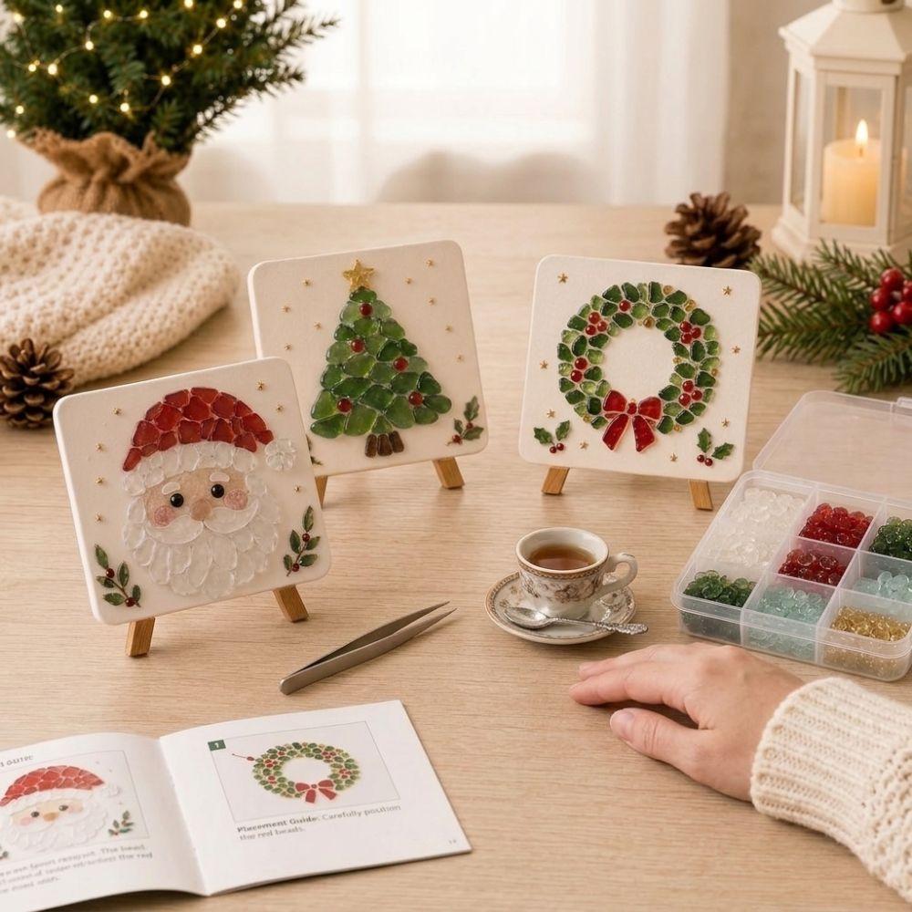 Ocean-Inspired Christmas Sea Glass Art Kit Mosaic Crushed Glass Art For Beginners