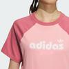 adidas Оригинальная Ретро Спорт Кэмп Удобная Мягкая Футболка с Коротким Рукавом Женские Топы Флуоресцентно-Розовый Чудесный-Красный JV9250