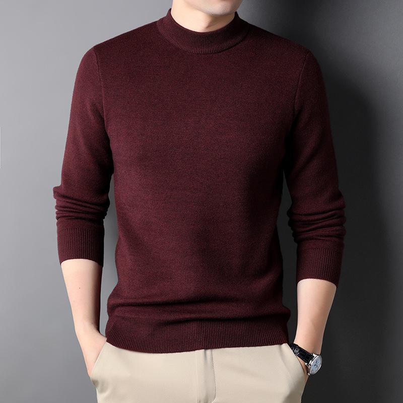 Свитер мужской теплый утолщенный осенне-зимний полуводолазка толстая мужская зимняя интегрированная флисовая трикотажная нижняя рубашка