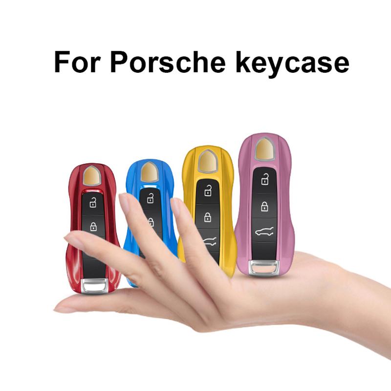 Однотонный ABS для Porsche Panamera Macan 718 Taycan 911 Cayman Boxster 971 Умный Чехол-Крышка для Ключа Автомобиля Аксессуары для Автомобиля