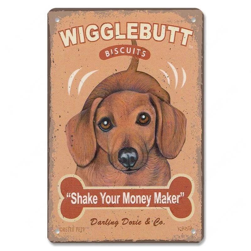 Винтажный милый постер с изображением домашних собак, металлические жестяные знаки, такса, бульдог, металлическая табличка для сада, кофейни, кухни, домашнего декора на стену