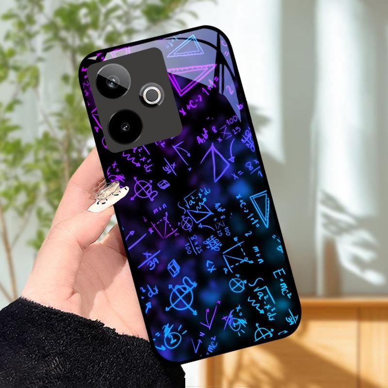 Для Realme GT7 5G Чехол Роскошный Чехол с Рисунком Закаленное Стекло Чехол для Телефона Для Realme GT 7 Fundas Жесткий PC Ударопрочный Корпус Бампер