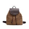 Summer Backpack Women Rattan Straw Bag Casual Hollow Out Ladies Woven Beach Bag Backpacks Female Drawstring