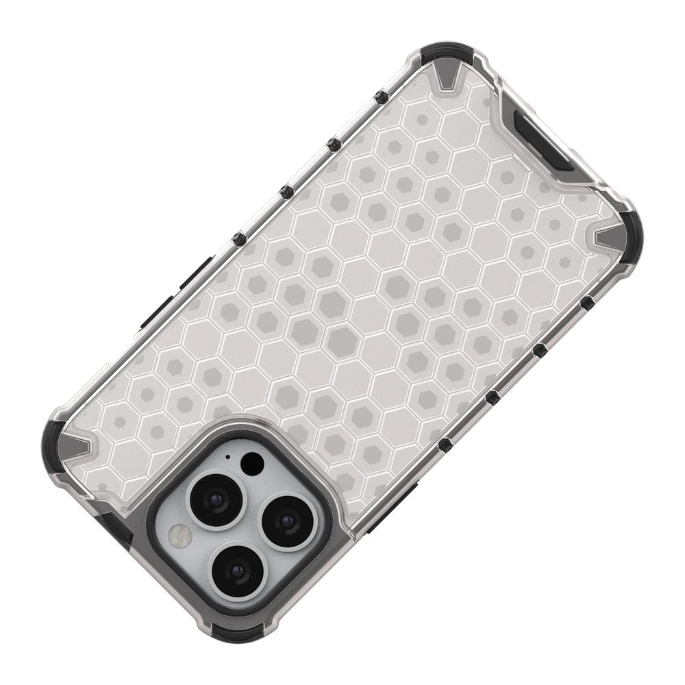 Rugged Honeycomb Case with Gel Frame for iPhone 13 Pro - Black