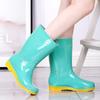 Высокие женские резиновые сапоги модные классические дождевые туфли для мамы кухня нескользящие износостойкие водонепроницаемые туфли женские резиновые сапоги комбинезон хлопковые туфли