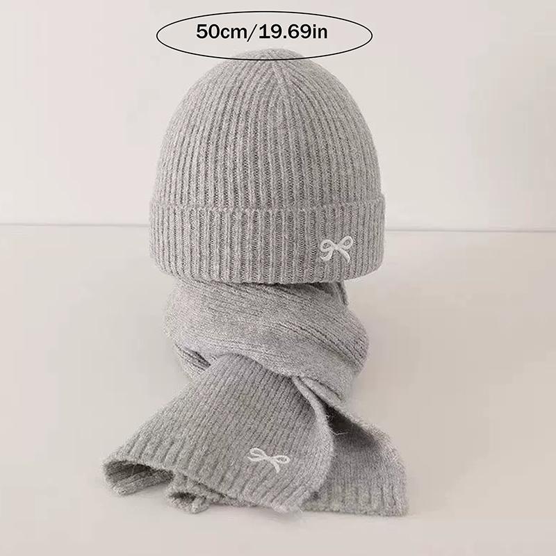 Набор из 2 шт. Корейские детские шапки и шарфы Зимние 1-8 лет Стильные для мальчиков и девочек Малышей Ветрозащитные Вязаные Шерстяные Шапка Шарф
