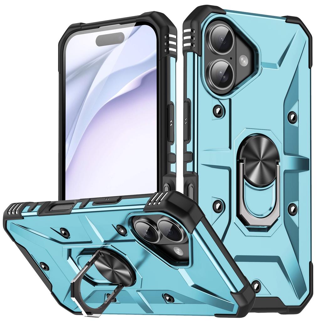 Для iPhone 17 Чехол ПК+ТПУ Противоударный Чехол для Телефона с Кольцом-Подставкой