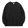 Unisex Fleece-Lined Crew Neck Sweatshirt - Solid Color, Loose Fit, Long Sleeve Base Layer for Autumn & Spring