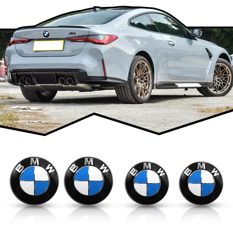 BERV3 2Pcs 82mm 74mm Car Front Bonnet Logo Rear Trunk Cover Badge Emblem for BMW E46 E39 E60 E90 E30 X1 X2 X3 X4 X5 X6 X7 M3 M4 M5