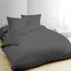 Duvet Cover - SERENA - Anthracite - 240x220 Cm - 100% Cotton - 2 Pillowcases 65x65 Cm