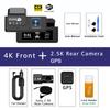 4K+2.5K Dash Cam Dual Lens 2160*3840P Recording Car Camera Built-In WiFi GPS DVR Dashcam Night Vision Video Recorder 24H Parking