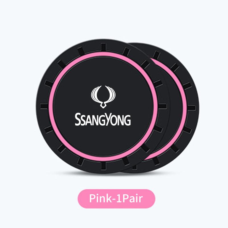 2pcs Car Cup Pad Silicone Water Coaster Drink Cup Non-slip Mat For SsangYong Sport Korando Rexton Musso Chairman Turismo Nomad ujyd1