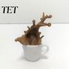 Creative Shelf Ornaments 3D Printed Spilling Coffee Mug Figurine, Splash Cup Sculpture, Art Tabletop Decor for Home Office Desktop, Gift Lovers