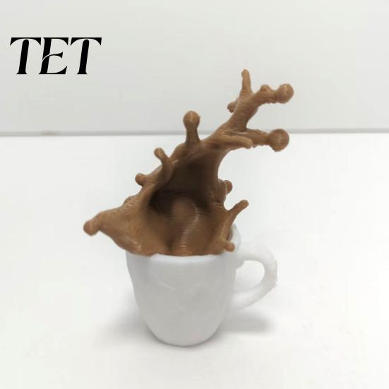 Creative Shelf Ornaments 3D Printed Spilling Coffee Mug Figurine, Splash Cup Sculpture, Art Tabletop Decor for Home Office Desktop, Gift Lovers