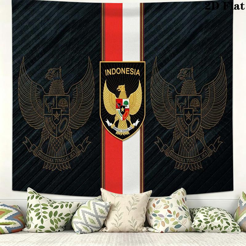 Timnas Indonesia Logo Wall Tapestry Aesthetic Wall Hanging Printed Fabric Blanket Decorative Tapestries for Bedroom Living Room Home Decor