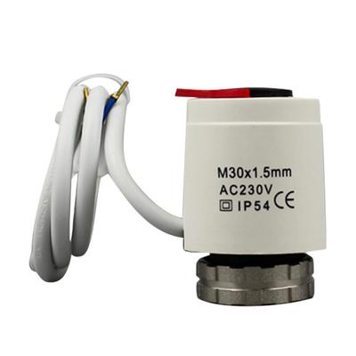 Термопривод переменного тока 230 В нормально закрытый электрический привод с резьбой M30 * 1,5 для термостата напольного отопления