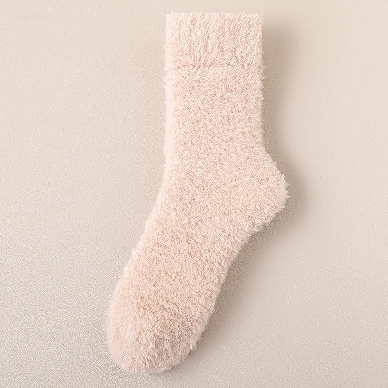 Коралловые бархатные носки для женщин на осень и зиму, толстые теплые носки для сна с бархатными лунными носками