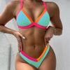 Yi Yong 2024 Сексуальный купальник бикини в стиле пэчворк с цветными блоками Женский купальник