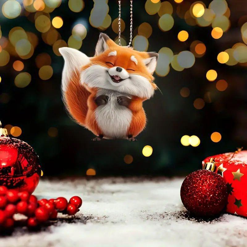 Car Fox Enchanting Hanging Decoration Vibrant Acrylic Pendant For Interior Style