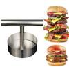 Регулируемая толщина Нержавеющая сталь Пресс для гамбургеров Круглый Ручной Форма для прессования мясных пирогов Свинина