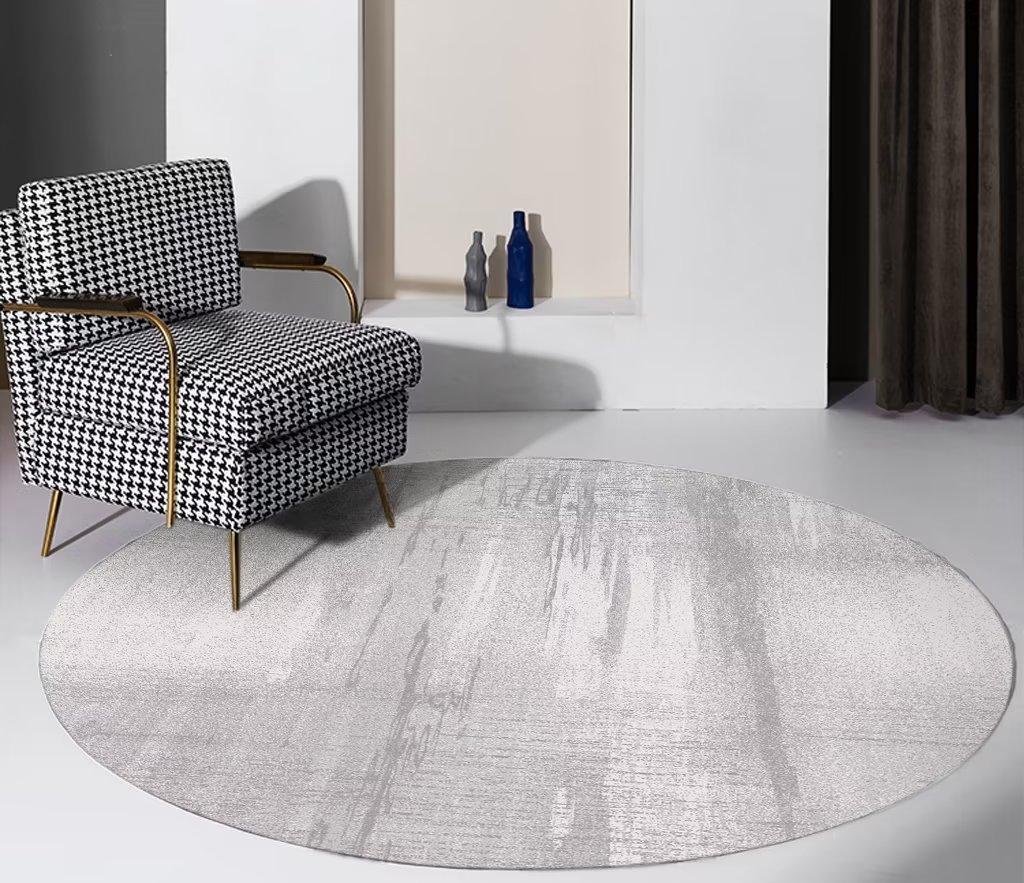 Nordic Round Printed Carpet Abstract Art Large Rugs for Living Room 200cm Coffee Table Rug Room Decor Bedroom Non-slip Chair Mat