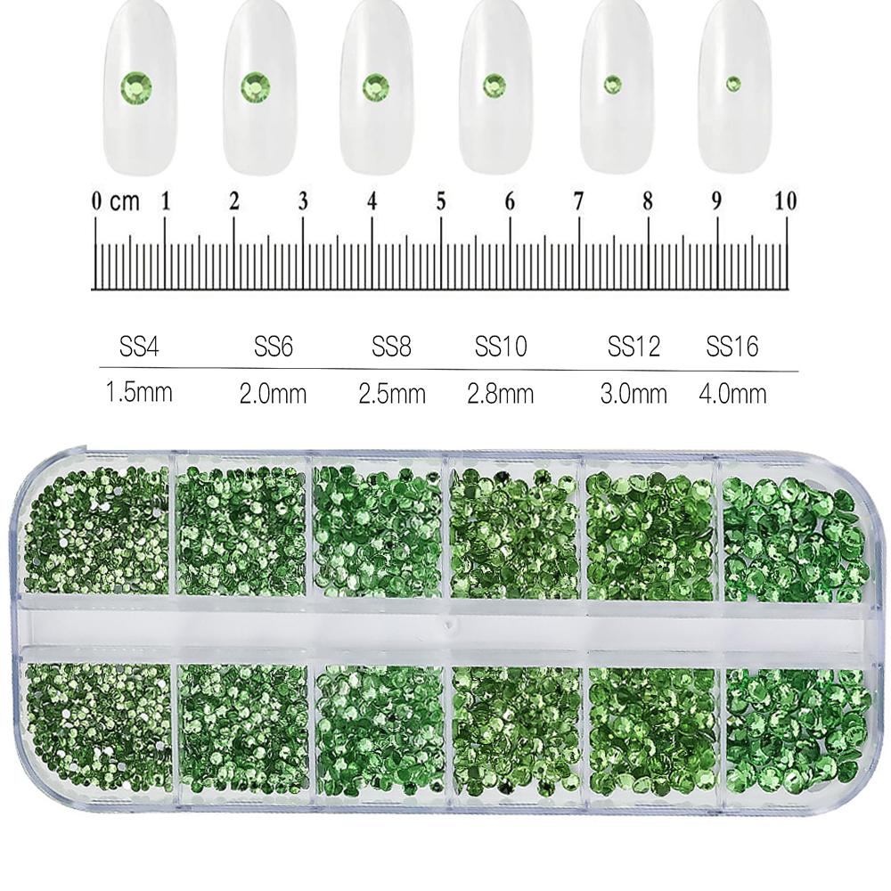 12Grids Pink Mixed Nail Rhinestones Luxury Nail Charms Glitter Crystal Jewelry Gems Nail Art Decoration DIY Manicure Rhinestones