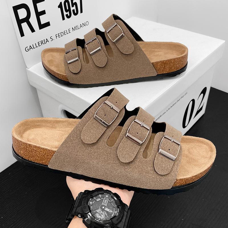 Летние парные уличные качественные шлепанцы Мужские Женские Модные сандалии Толстоподошвенная пляжная обувь Нескользящие Легкие кожаные сандалии