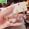 Statement Zircon Pearl Ball Earrings For Women Korean Style Shinning Jewelry Brincos