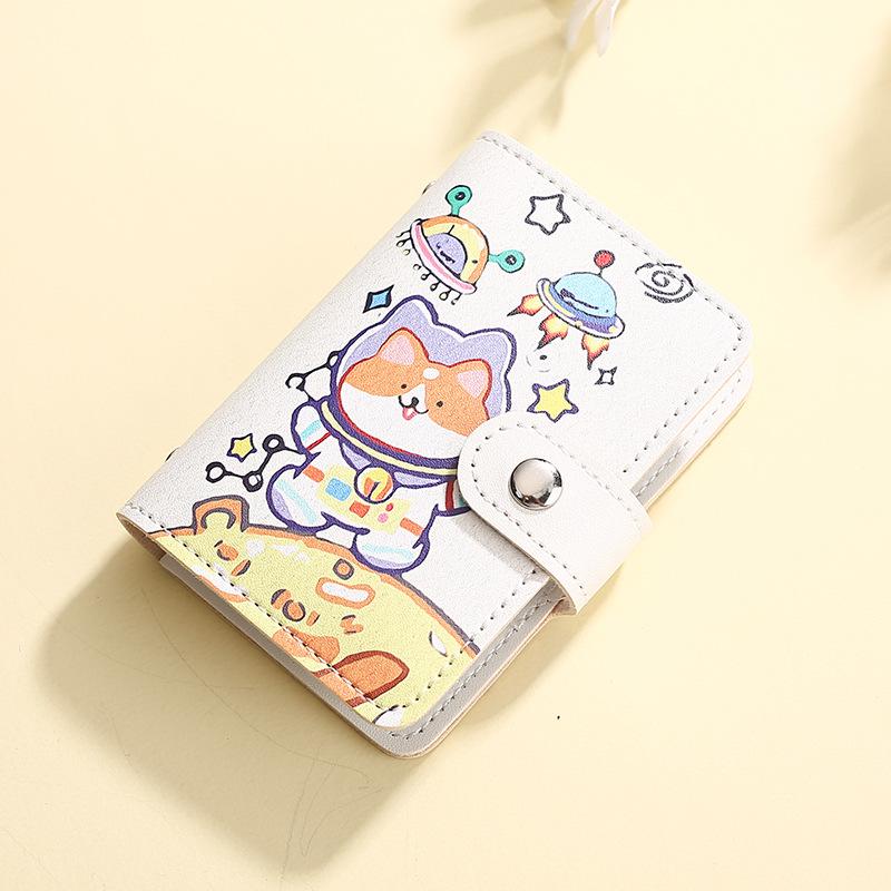 Cute Cartoon Women ID Credit Card Holder Bag Pu Leather Women Travel ID Bank Credit Card Holder Hasp Business Card Wallet Bags