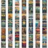 50 Cartoon Retro Travel Poster Graffiti Sticker Decoration Ipad Suitcase Notebook Diy Waterproof