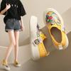 Women Platform Vulcanized Shoes 2024 New Woman Thick Sole Canvas Loafers Fashion Graffiti Sneakers Outdoor Flats Sports Shoes
