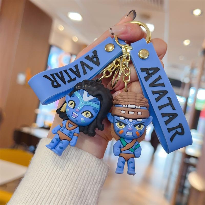 Creative Cartoon Avatar Keychain Three-Dimensional Doll Bag Couple Pendant Car Key Chain Small Gift