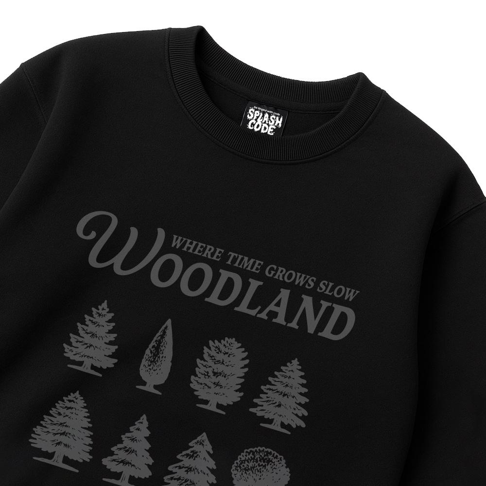 Свитшот с тяжелым круглым вырезом Seupeullaesikodeu Черный - Woodland