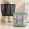 Foldable Laundry Basket Mesh Dirty Clothes Organizer Bathroom Sundries Storage Organizer Home Household Storage Bag