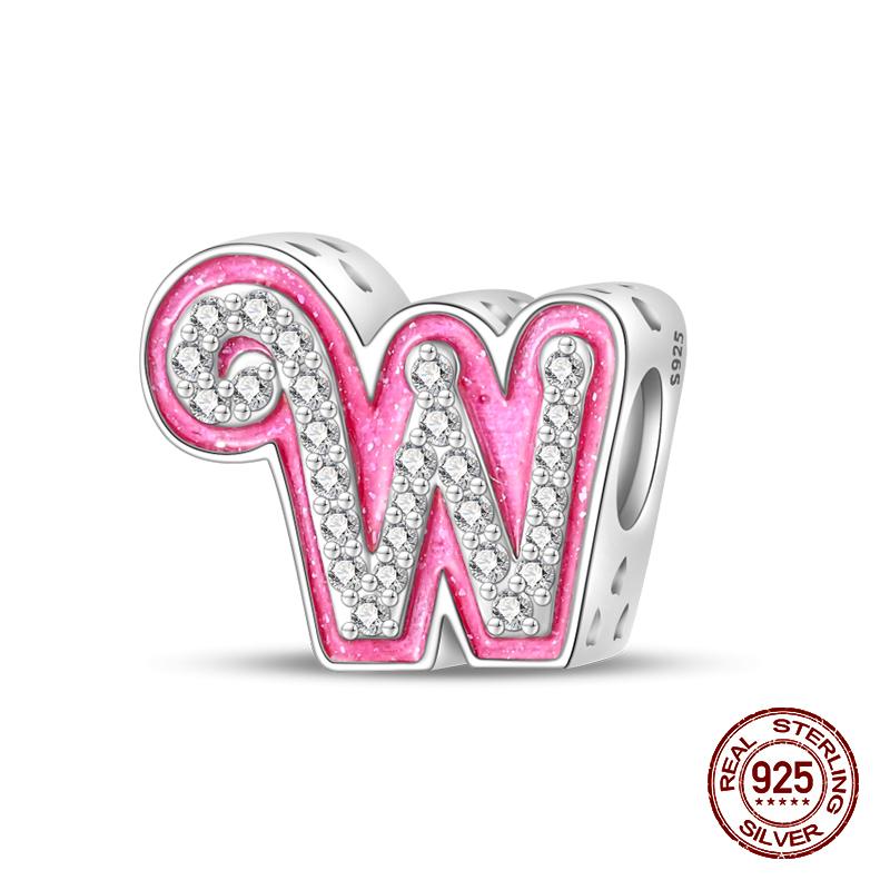100% стерлингового серебра 925 пробы модные принцессы розовые банты подвески бусины подходят 925 оригинальные браслеты DIY ювелирные изделия подарки на годовщину