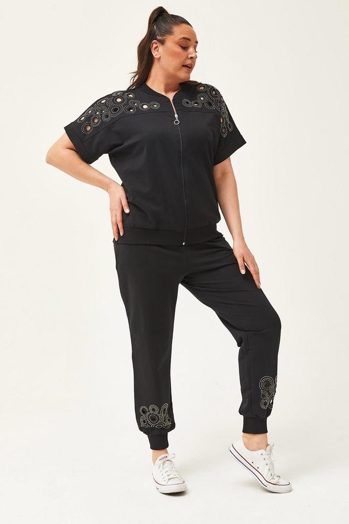 Женский модный комплект спортивного костюма большого размера, большой размер, прозрачный летний комплект с каменным принтом, зеленый спортивный костюм с короткими рукавами